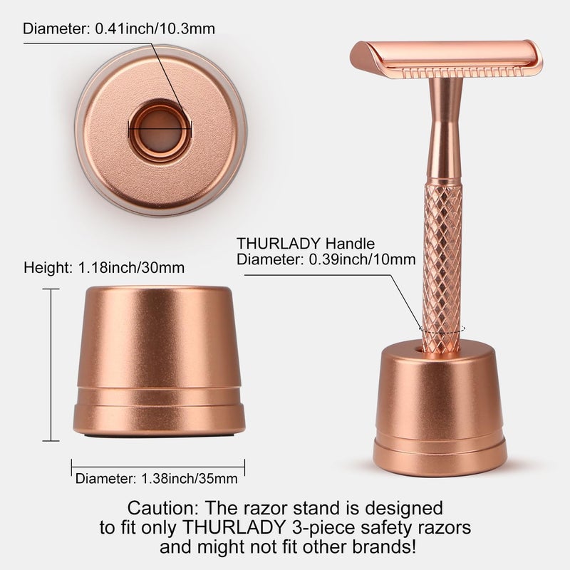 THURLADY Safety Razor Stand, Safety Razor Holder (Rose Gold) - Image 2